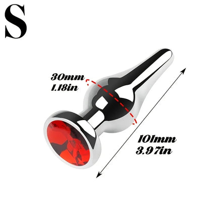 Tapered Anal Plug Anal Trainer Kit, Metal Jeweled, Fetish Jewelry Butt Plug Anal, Sex Toys Women Men Couples Lover