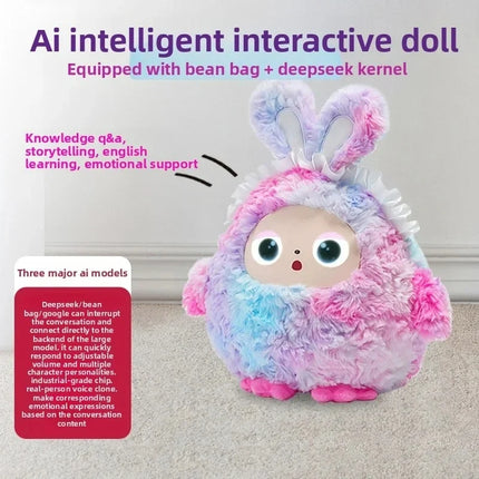 AI Smart Interactive Plush Rabbit Toy Voice Dialogue Story Time English Learning Bedtime Companion For Kids Birthday Gift
