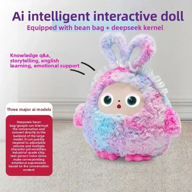 AI Smart Interactive Plush Rabbit Toy Voice Dialogue Story Time English Learning Bedtime Companion For Kids Birthday Gift