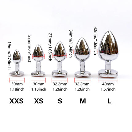 Metal Heart-shaped Butt Plug G-spot Massagers Masturbation Tools Beginner Anal Plug Adult Couple Sexual Health Adult Sex Toys