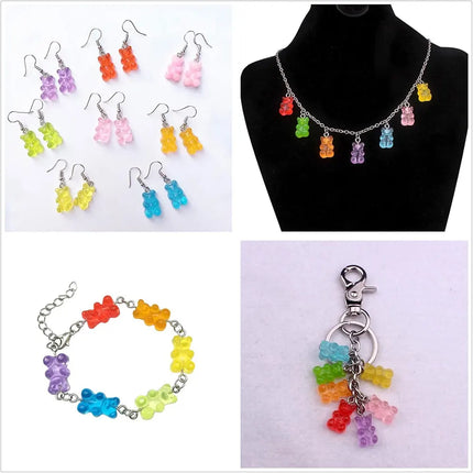 6/20/42pcs Multi-color Bear,milk Tea Cup Shaped Pendant,jewelry Making Kit,DIY Bracelet,earring,Christmas,Valentine's Day Gifts