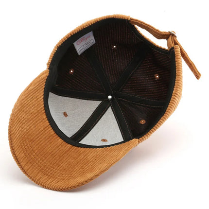 SLECKTON Custom Baseball Cap for Women and Men Fashion Design Brand LOGO Letter Embroidery Hats Corduroy Hats Unisex Wholesale