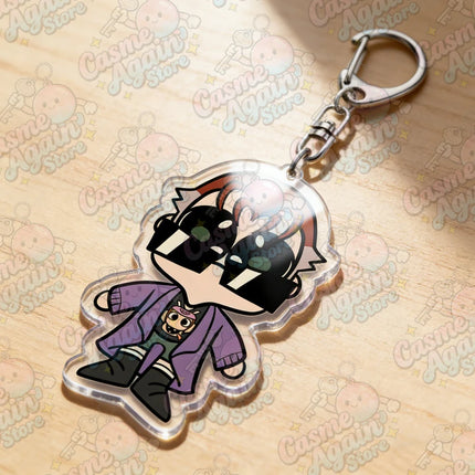 Cartoon Chibi Postal Dude Keychain Accessories Bag Anime Postal Peeker Keyrings Jewelry Manga Game Fans Gifts