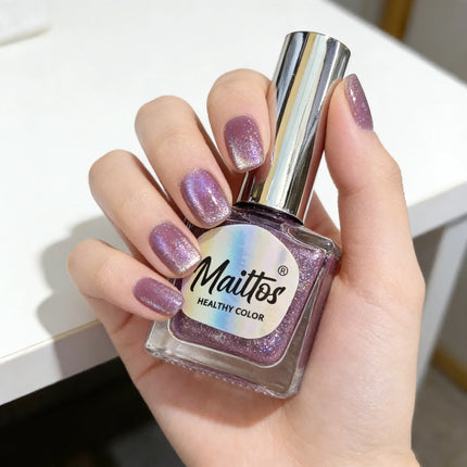 WA516 Grape 12ml No-bake Cat's Eye Water-based Nail Polish, Oderless, With a magnet, dry quickly No need UV lamp, easy to tear