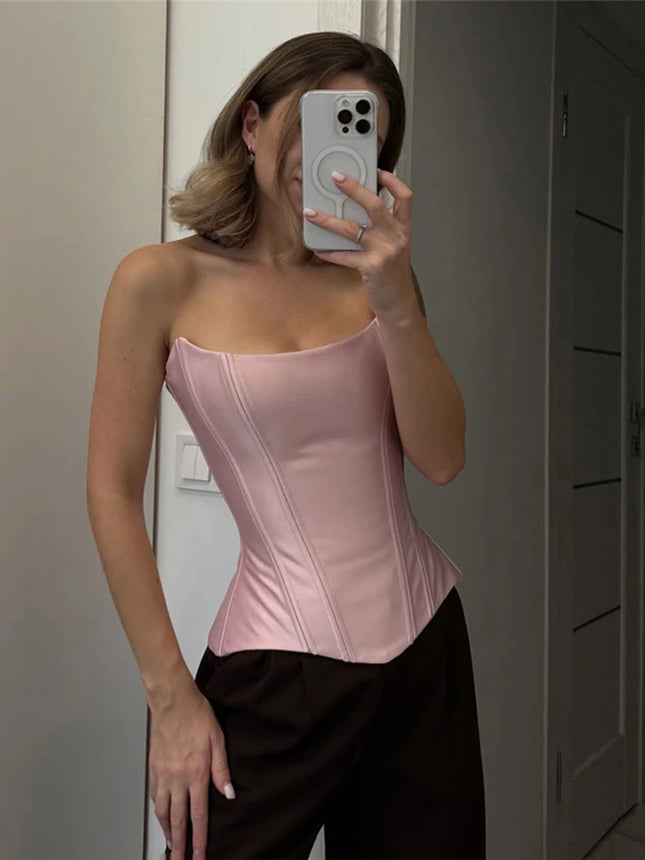 SIsterlinda Chic Irregular Satin Tank Top Women Sexy Low-Neck Sleeveless Patchwork Midnight Party Clubwear Classic Stretch Vest
