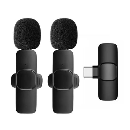 2.4G Wireless Lavalier Microphone Audio Video Recording Mini Mic For iPhone Android Live Broadcast Gaming Phone With Receiver