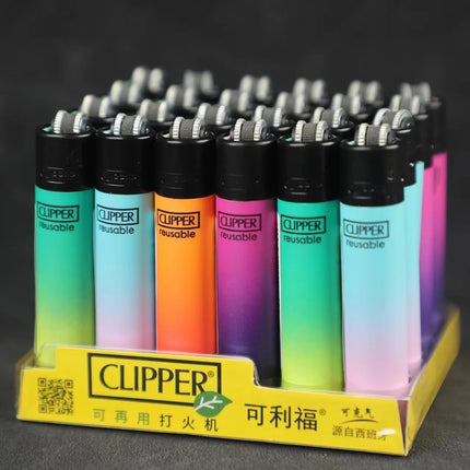 24Pcs Clipper Mini Flint Wheel Lighter Butane Refillable Cigarette Lighter, Cool Men's Gift & Smoking Accessories