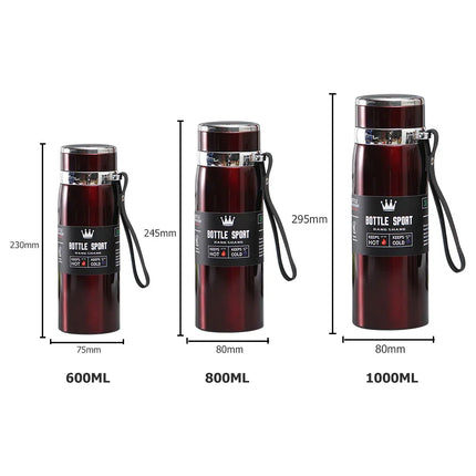 1000ml Large Capacity Stainless Steel Insulated Water Bottle Leakproof Portable Sport Flask for Men Women Outdoor Hiking