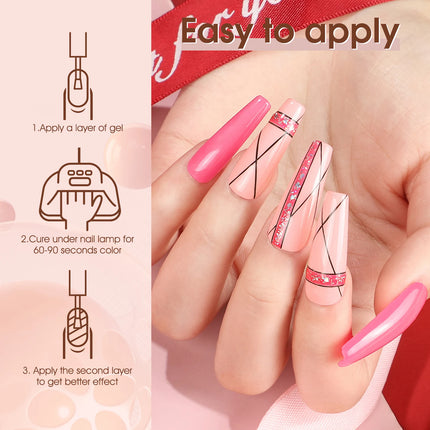 6pcs/kit VENALISA Valentine's Day Collection Lovely Pink Nails HEMA FREE TPO FREE Soak Off UV LED Semi Permanent Set Gel Varnish