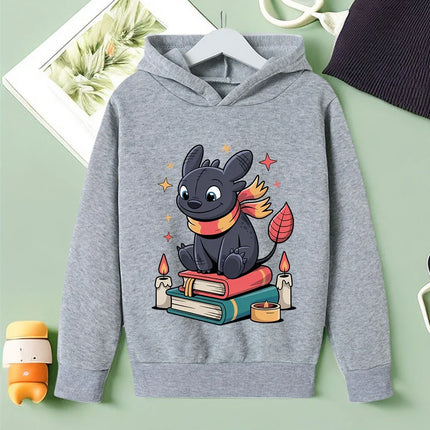 Lovely Children Hoodie Toothless Cartoon Print For Boys Girls Autumn Winter Street Style 3-14Y