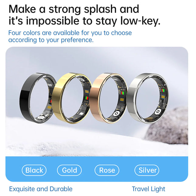 2026 Smart Ring Heart Rate Blood Pressure Monitor Health Ring 5ATM Waterproof Bluetooth Call Men Women For Gifts