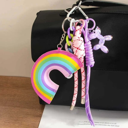 Funny Elegant Starfish Tassel Keychain Alloy Leopard Print Leather Tulip Pendants Cartoon Frog Beaded Bag Pendant Party