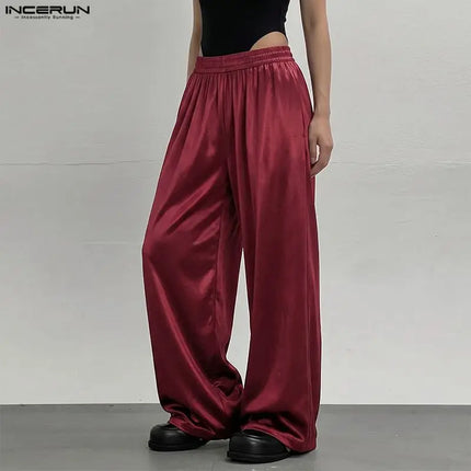 INCERN Men's Pants Elastic Waist Joggers Embroidery Casual Trousers For Man Streetwear Oversize Fashion Male Wide Leg Pants 2026