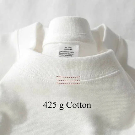 Heavy Weight 425 grams Men T Shirt Cotton Half Sleeve Breathable High Quality Round Neck Basic Tops Men Summer T-Shirt