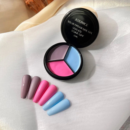 3 Colors Solid Cream Color Gel Nail Polish Soak Off UV LED Lamp Gel  Nail Tips Varnish Painting Japanese Canned Solid Gel Cream