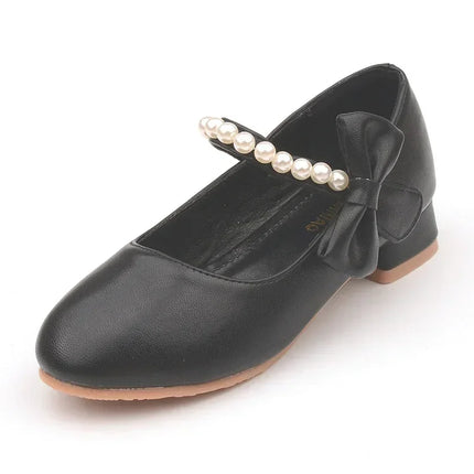 Zapatos Niña KidLeather Shoes 2024 Autumn New Girl High Heel Princess Shoes Bow Single Shoe Mary Jane Shoes Kid Shoe Girl Shoe