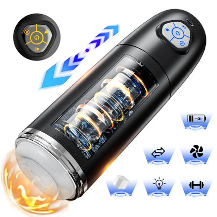 Automatic Male Masturbator With 10 Rotating Thrusting Mode Pronunciation Blowjob Pocket Pussy Sex Machine Adult Sex Toys for Men