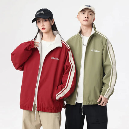 New Jacket Two-sided Long Sleeve Outdoor Men Coats Women Reversible Windproof Coats Splashproof Double-Sided Jackets Couple Top