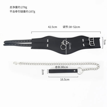 Leather BDSM Posture Collar,Slave Collars Chocker Sexual,Bondage Restraints,Sex Toys for Couples,Adult Games,Role Play