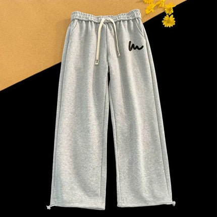 Stylish Men's Drawstring Cuff Pants Wave Print Loose Fit Sweats Autumn Sporty Joggers for Everyday Versatile Outfits
