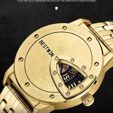 BESTWIN Luxury Brand Trend Cool Men's Wrist Watch Stainless Steel Technology Fashion Quartz Watch For Men Relogio Masculino 2023