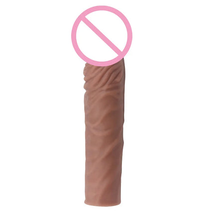 Silicone Cock Ring Soft Realistic Penis Sleeve Extender Condom Penis Ring Delayed Ejaculation Dick Cover Case Cock Header