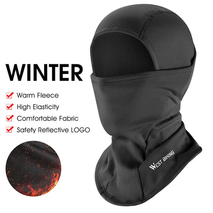 WEST BIKING Winter Warm Bicycle Balaclava Hat Full Face Windproof Bike Mask Caps Climbing Skiing Cycling Fleecr Cold-proof Hat