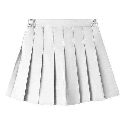 Girls Summer Fashion Korean Preppy Style High Waist A-Line Pleated Skirts in Solid Color with Elastic Waistband for Perfect Fit
