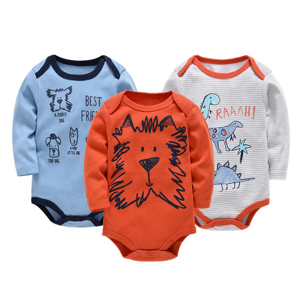 Newborn Baby Girl Bodysuit 3 Pcs/lot Long Sleeve 100%cotton Cute Cartoon Print Overalls 3M 6M 9M 12M 18M 24M Body bebe Clothing