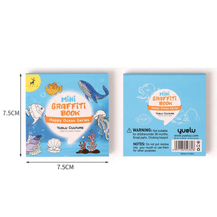 50Sheets/Pcs Mini Graffiti Notebook for Kids Cartoon Ocean Animal Food Party Space Color Filling Books Children Drawing Picture