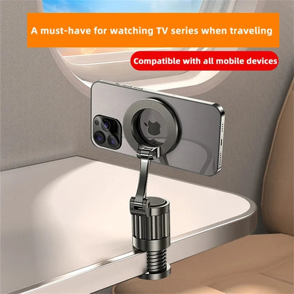 1pcs Adjustable Magnetic Phone Holder Travel Essentials Flexible Rotation Hands-Free Airplane Phone Mount Seat Phone Stand