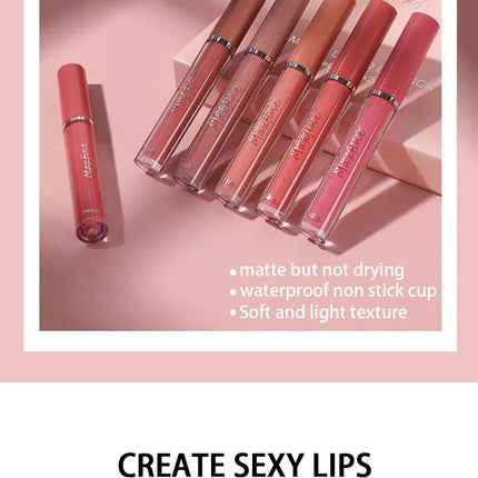 Holiday Gift Box 6PC/Set Matte Velvet Lip Gloss Waterproof Moisturizing Long-lasting Liquid Lipstick