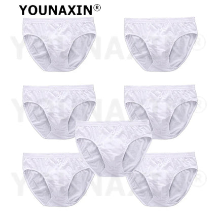 7 Pieces Men's White Cotton Briefs Large Size Underwear Panties Boy Undershorts Knickers Undies L XL 2XL 3XL 4XL 5XL 6XL 7XL 8XL