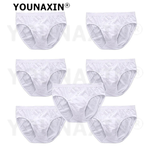 7 Pieces Men's White Cotton Briefs Large Size Underwear Panties Boy Undershorts Knickers Undies L XL 2XL 3XL 4XL 5XL 6XL 7XL 8XL