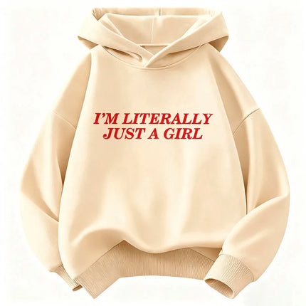 "I'm Literally Just A Girl" Letter Printed Children's Sweatshirt Cute Hoody for Boys Girls Spring Casual Hoodies