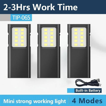 EDC Flashlight Keychain Light Super Bright With Pen Clip Mini LED Flashlight, USB Charging Port Emergency Work Camping Light