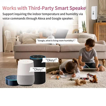 Zigbee 3.0 Temperature & Humidity Sensor Indoor Smart Home Monitor App Alerts Voice Control Via Alexa Google Home for Tuya Smart