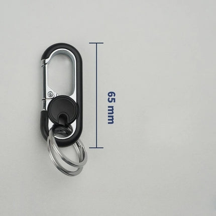 1/4Pcs Rotatable Lock Carabiner Keychain Metal Double Ring Anti-Lost Key Holder Quick Release Key Ring Pendant for Men
