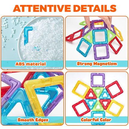 36/60/96PCS Magnetic Building Blocks Constructor Set 3D STEM Educational Toys For 3Years+ Old Kids Boys Girls Birthday Gifts