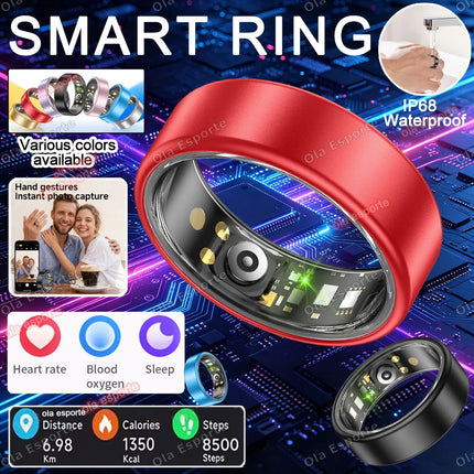 2026 Smart Ring Blood Pressure Heart Rate Sleep Monitoring Smartring IP68 & 5ATM Waterproof Sport Various Colors rings Man Women