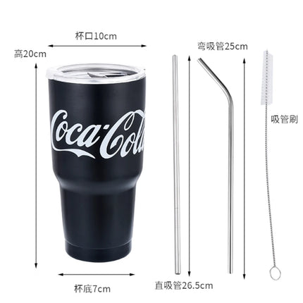 Coca Cola Ice King Cup Thermos Cup Large Capacity 20oz Straw Water Cup