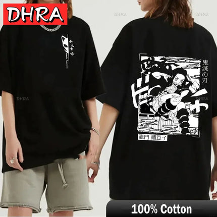 Japanese Anime Demon Slayer Graphic Zenitsu Shinobu T-Shirt Fashion Tanjiro Inosuke Zenitsu Womens T Shirt Men Tees Nezuko Tops
