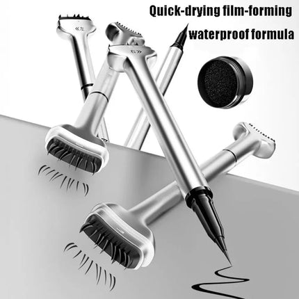 New Upgraded Waterproof Lower Lash Stamp Set Easy to Use Portable Lower Lash Stamp with Ink 0.01mm tip Double Head Eye Liner
