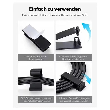 10pcs Self-Adhesive Cable Organizer Car USB Data Cable Clamp Clips Holder Decorative Cord Winder Manager for Cable Management