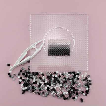 5mm 1000PCS Black, White, Gray, Transparent Color, Complementary Color Set, Hama Bead Iron Fuse Bead DIY Puzzle Pixel Art Gift