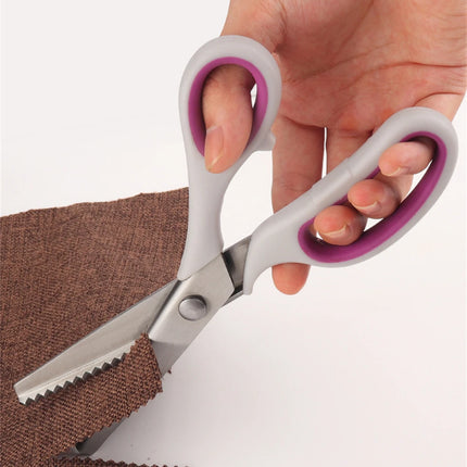 Professional Chisel Pinking Shears Stainless Steel Dressmaking Scissor Serrated Scalloped Sewing Tailor Zigzag Fabric Scissors
