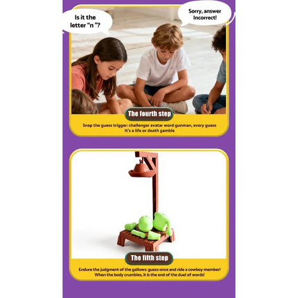 New Cowboy Magnetic Mysterious Executioner Guessing Game, Gallows Collapse Tabletop Word Game, Family Party Game, Christmas Toy
