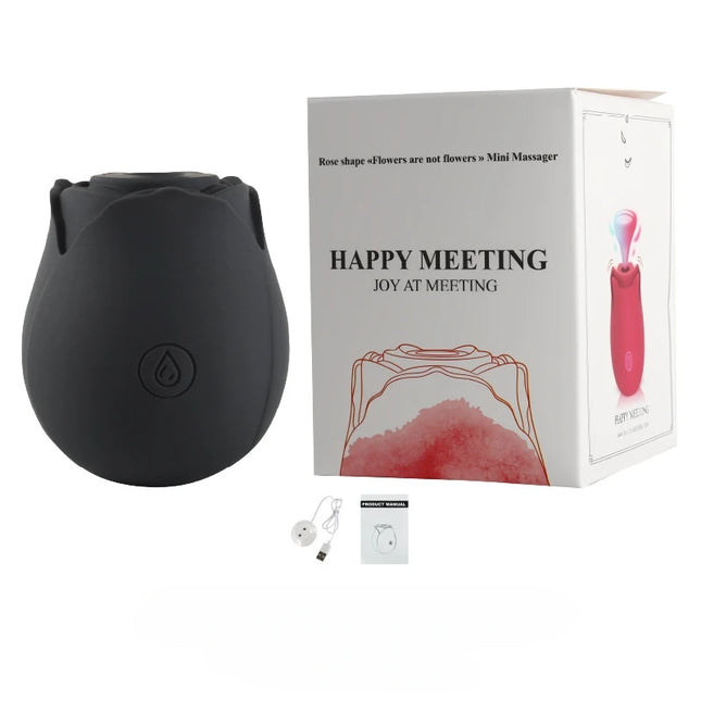 Rose Clitoral Sucker Vibrator for Women 10 Modes Powerful Suction Waterproof USB Rechargeable Silent Silicone Adult Sex Toy