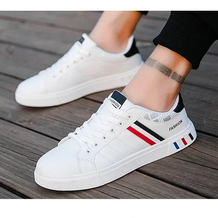2024 Men's Casual Sneakers New Fashion Lace-up White Shoes Student Comfort Sports Plus Size Vulcanized Shoes Zapatillas De Hombre