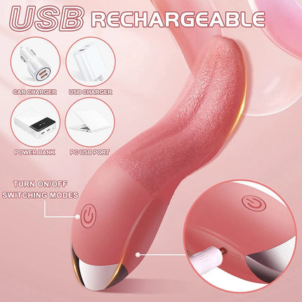 Powerful Clitoral Tongue Licking Vibrator for Women Clit Nipples G-Spot Stimulator Female Vagina Massager Vibrator Adult Sex Toy